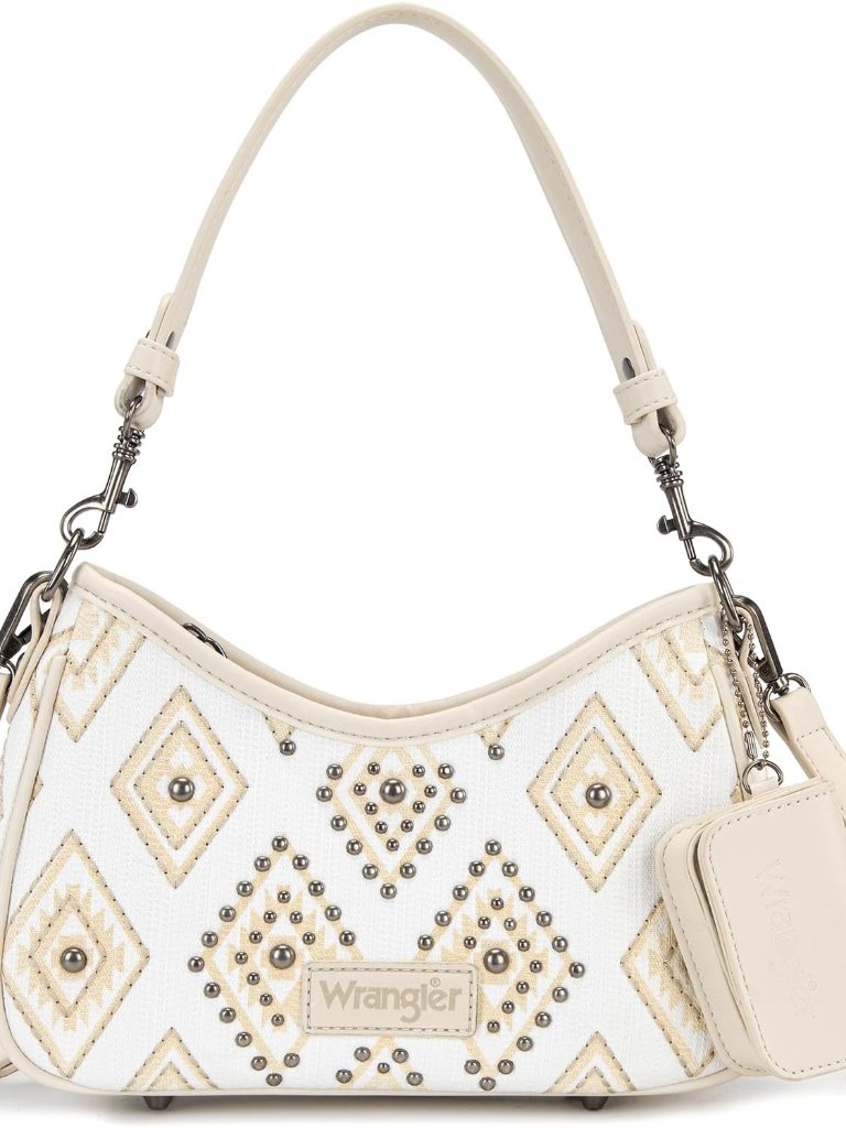 Wrangler Western Shoulder Bag For Women Aztec Crescent Clutch Hobo Bag With Deta